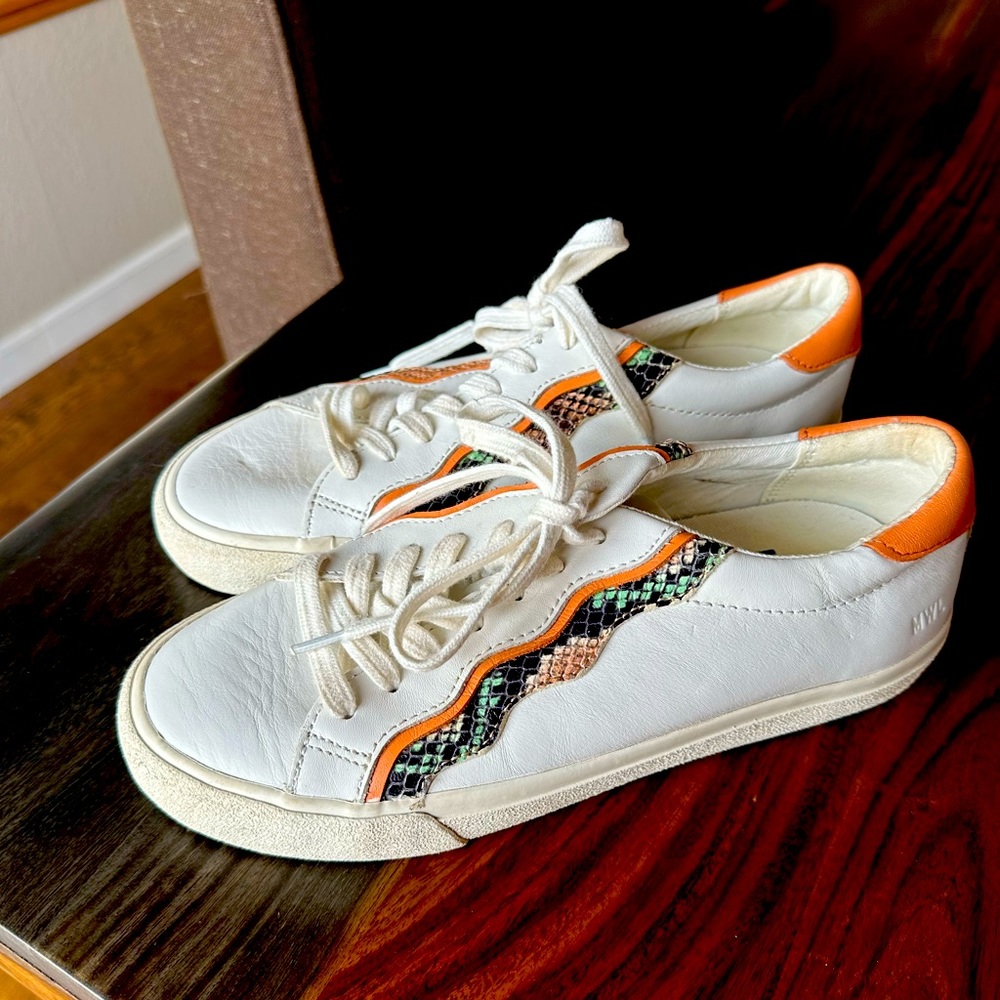 Madewell Sidewalk Low-Top Sneakers in Snake Embossed Leather: Wave Edition